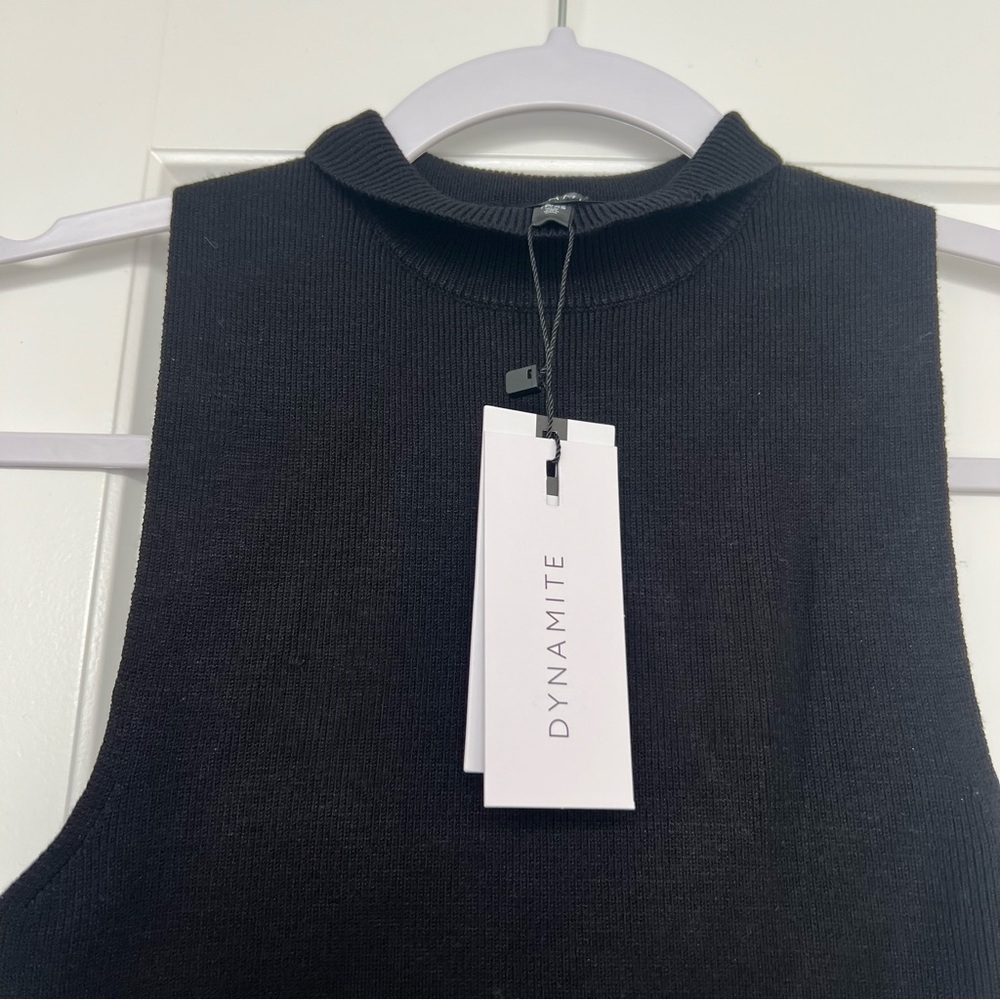 Dynamite Mock Neck Ribbed Mini Dress - Picture 7 of 8